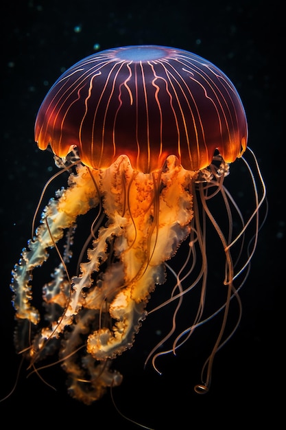 A jellyfish is seen in the water.