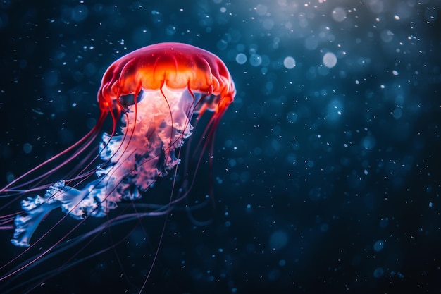 jellyfish underwater glows floating ocean sea