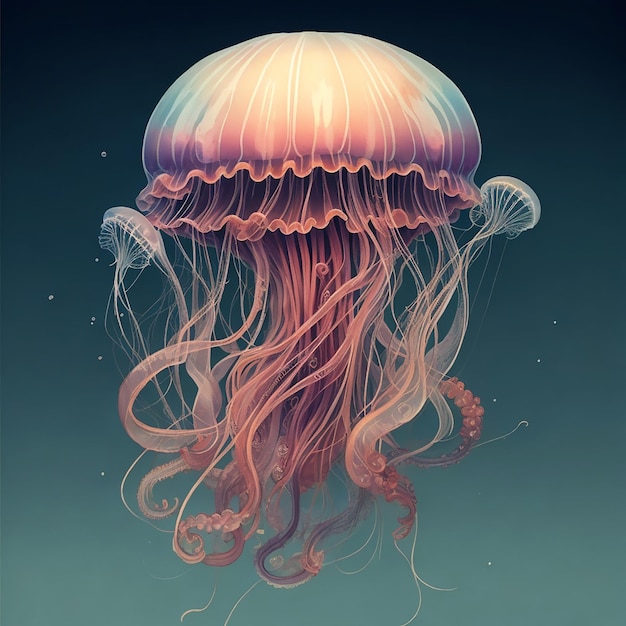 Jellyfish Vintage Vector