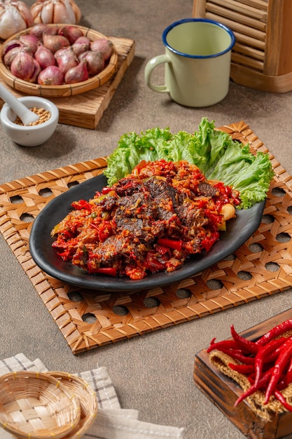 Jerado balado or Dendeng balado