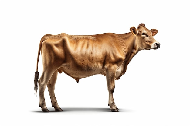 Jersey cow on white background created with generative AI