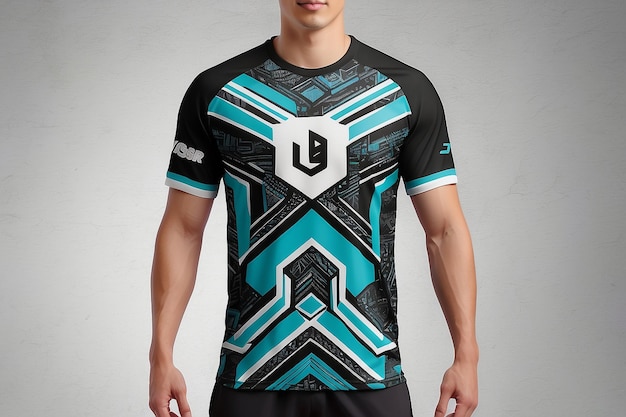 Photo jersey design sublimation t shirt premium geometric pattern incredible vector collection