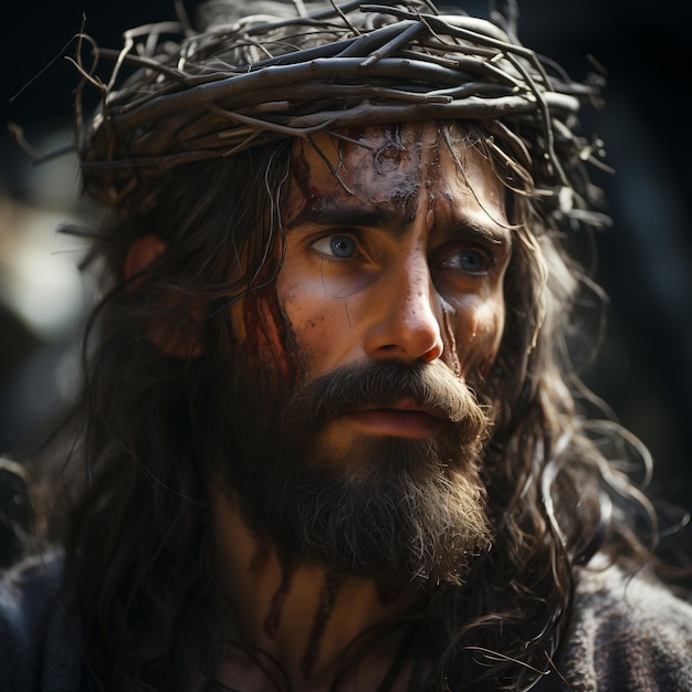 jesus christ with crown of thorns