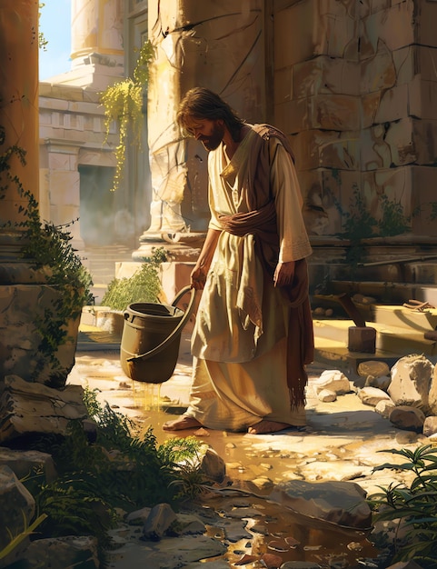 Jesus cleansing temple christian photo illustration