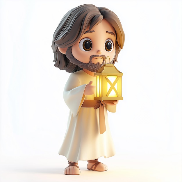 Jesus holding a lantern Jesus 3D character