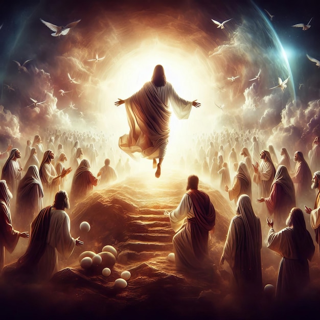 Jesus resurrection and rises back to heaven as a concept of second coming