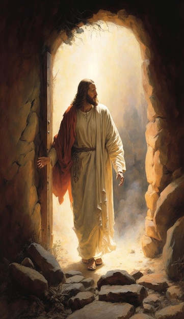 Jesus Rises from the Cave AI Generative