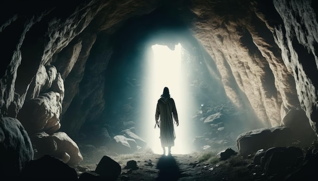 Jesus Rises from the Cave AI Generative