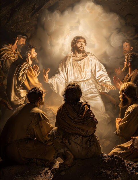 Jesus transfiguration christian photo illustration