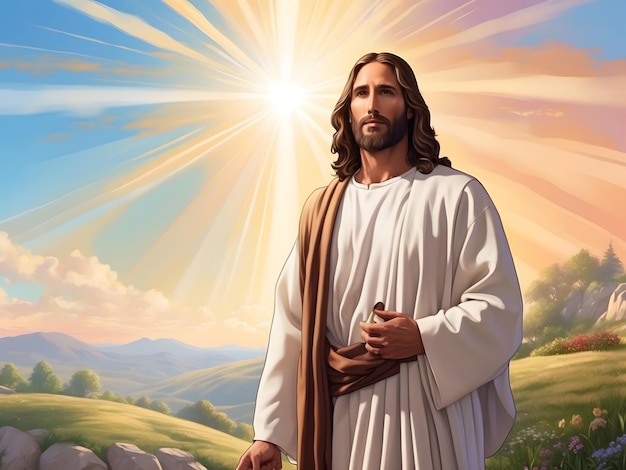 Jesus typically depicts the religious figure believed by Christians to be the Son of God