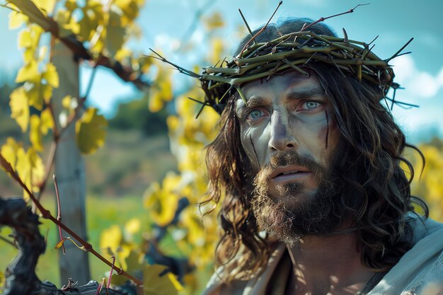 Jesus in a vineyard christian photo