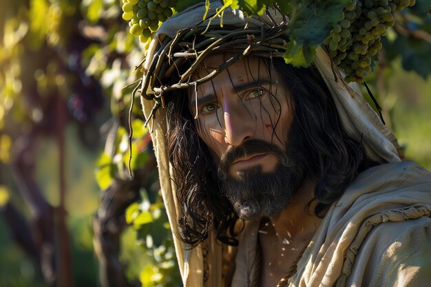 Jesus in a vineyard christian photo