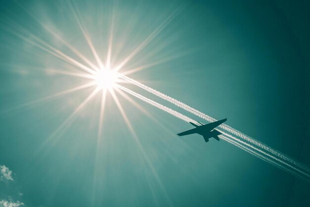 Photo jet fighter with bright contrails