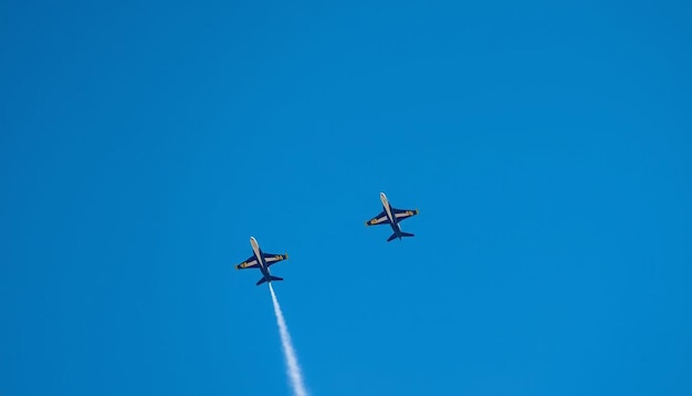 Photo jet fighters performing aerial maneuvers