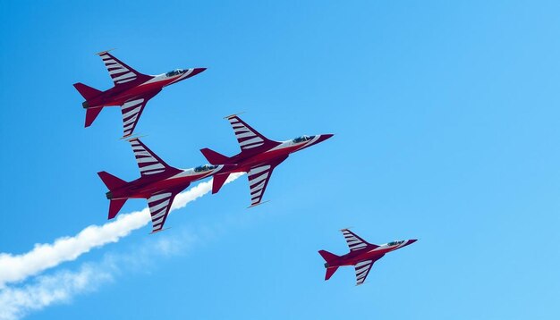 Photo jet fighters performing aerial maneuvers