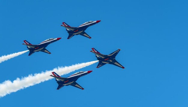 Photo jet fighters performing aerial maneuvers