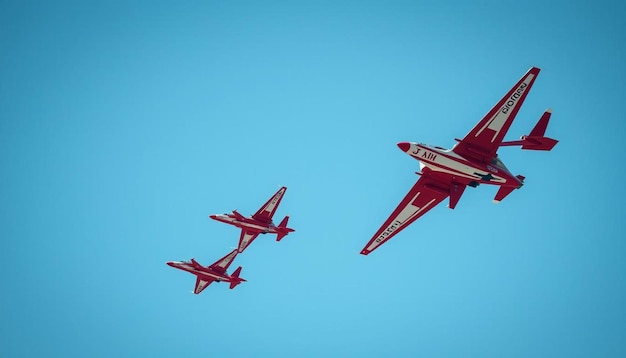 Photo jet fighters performing aerial maneuvers