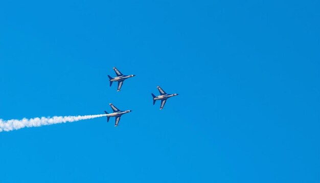 Photo jet fighters performing aerial maneuvers