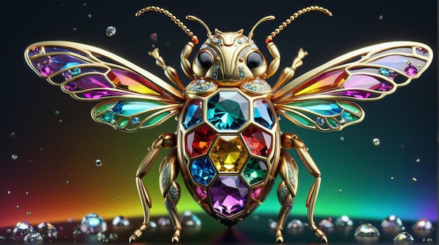 JewelEncrusted Mechanical Bee with Gemstones