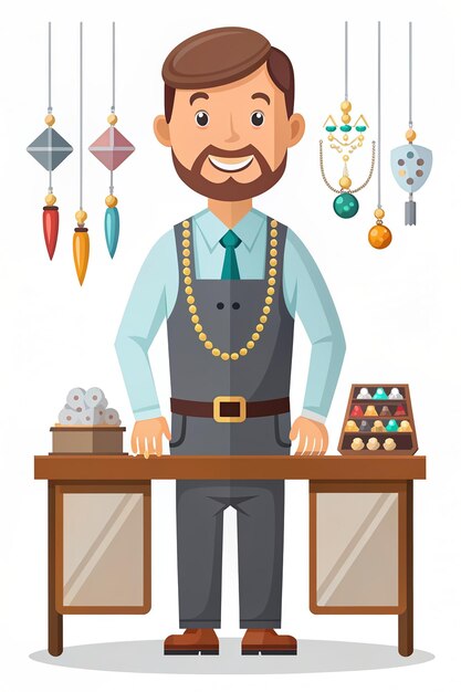 Photo jeweler vector character flat style illustration