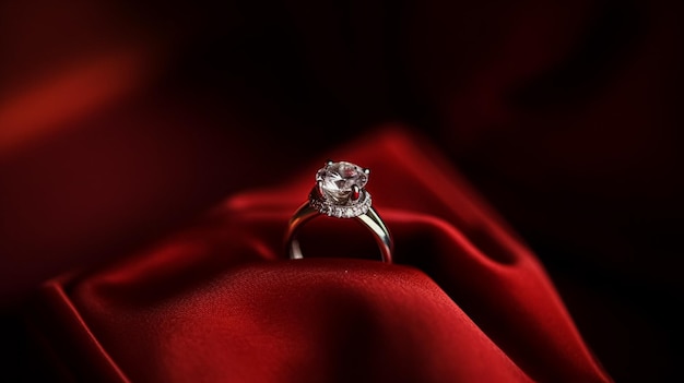 Jewellery proposal and holiday gift diamond engagement ring as symbol of love romance and commitment