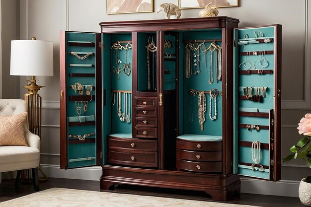 Jewelry armoire cabinet