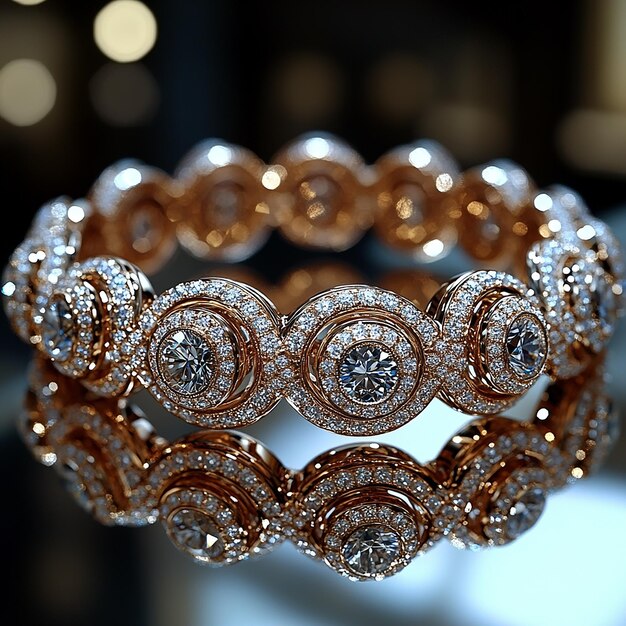 The jewelry Bracelet the main stones are diamond decorated with Diamond as side stones the settin