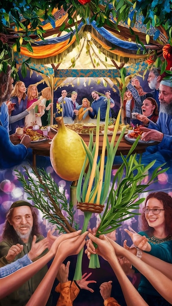 Jewish festival of Sukkot Traditional symbols The four species Etrog lulav hadas arava