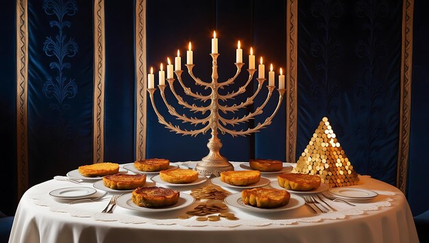 Photo jewish holiday hanukkah concept background