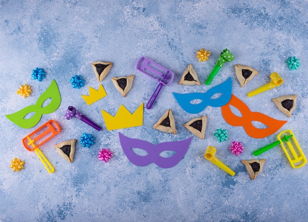 Jewish holiday purim celebration concept