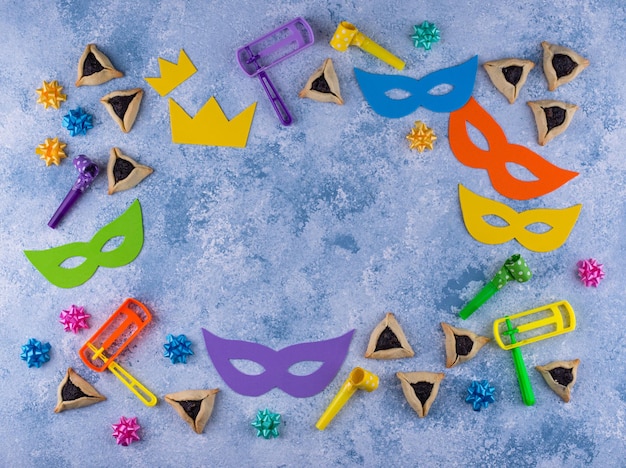 Jewish holiday purim celebration concept