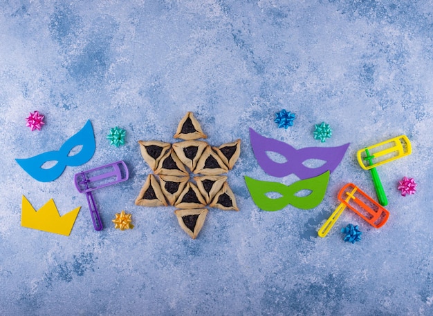 Jewish holiday purim celebration concept