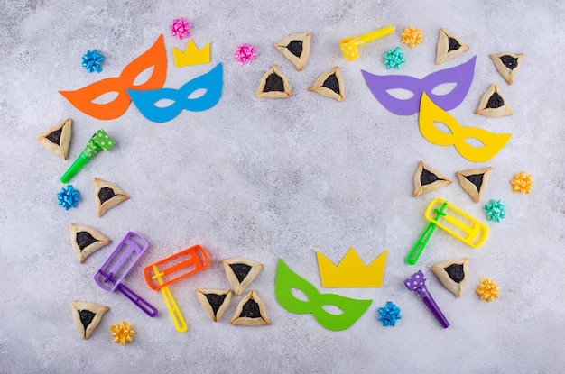 Jewish holiday purim celebration concept