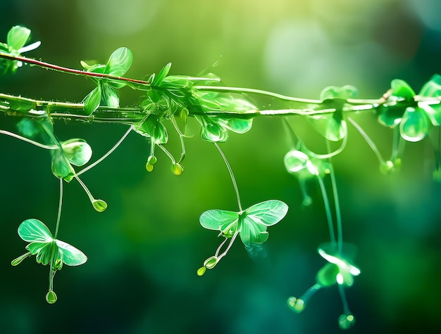 Jigs on nature green blur background