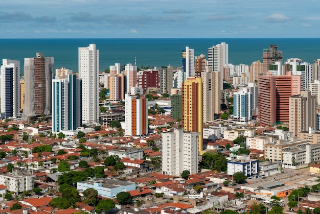 joao pessoa paraiba brazil on may 17 2011 showing buildings and the sea in the background