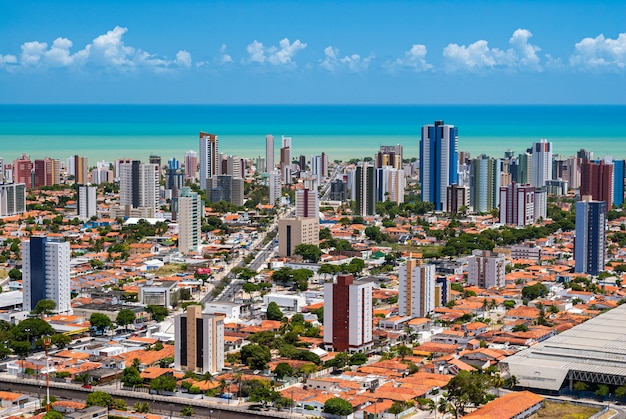 joao pessoa paraiba brazil on november 18 2007  aerial view showing buildings and the sea