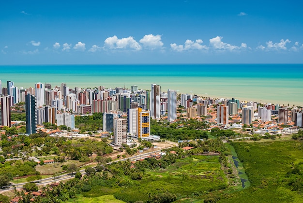 joao pessoa paraiba brazil on november 18 2007 buildings and sea