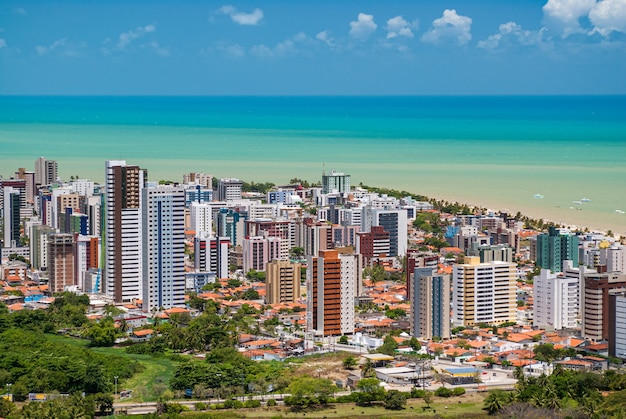 joao pessoa paraiba brazil on november 18 2007 buildings and sea