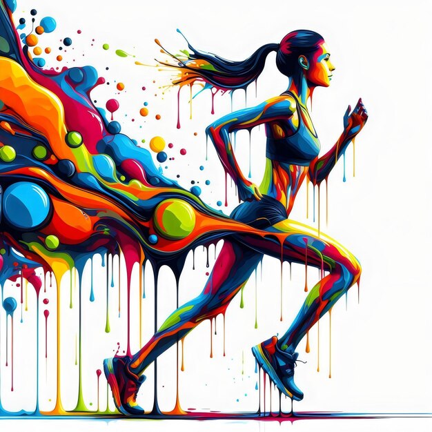 Jogging Painting Fitness Artwork for Motivation