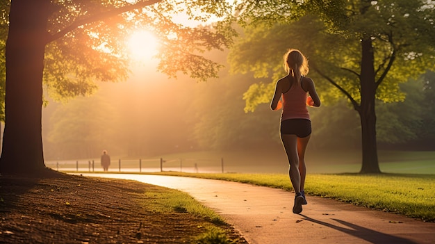 Jogging in a Scenic Park Aged Couple Embracing Active Lifestyle jogging scenic park aged couple active lifestyle