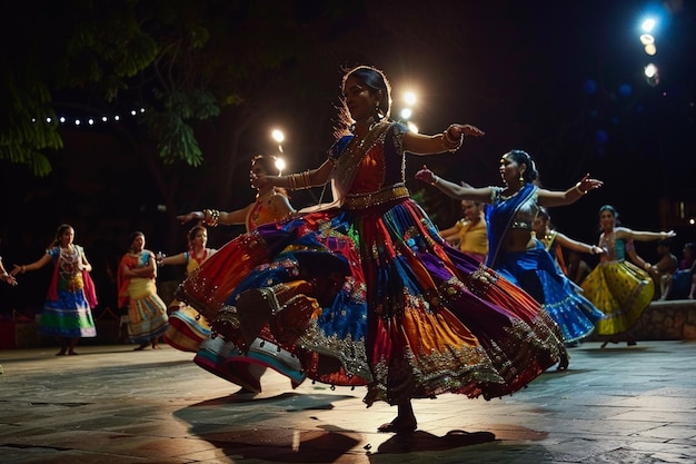 Join a Garba or Dandiya Raas dance circle at the e generative ai