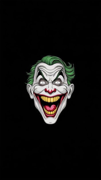 Photo joker cartoon face mask in white background laughing funny cartoon face expression joker