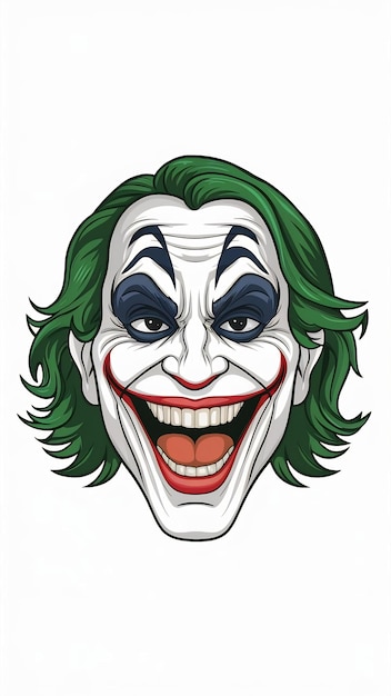 Photo joker cartoon face mask in white background laughing funny cartoon face expression joker