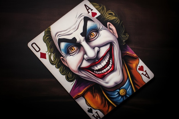 Joker Playing Card on Table