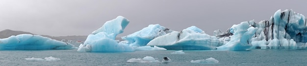 Jokulsarlon glacial lagoon in Iceland panorama