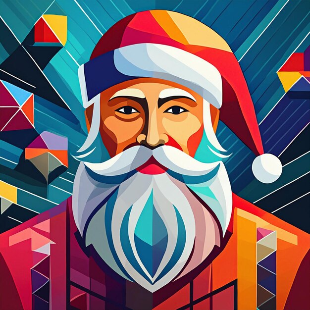 Jolly Santa Claus Bright and Colorful Christmas Illustration