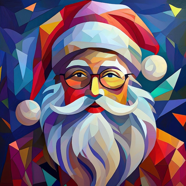 Jolly Santa Claus Bright and Colorful Christmas Illustration