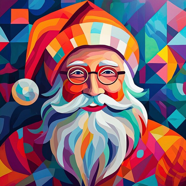 Jolly Santa Claus Bright and Colorful Christmas Illustration