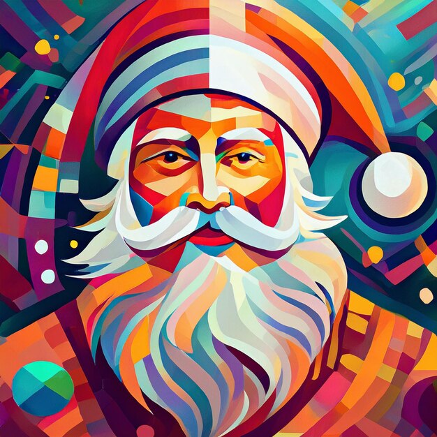 Jolly Santa Claus Bright and Colorful Christmas Illustration