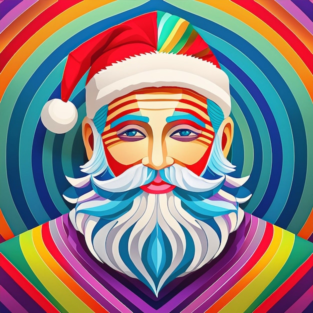 Jolly Santa Claus Bright and Colorful Christmas Illustration